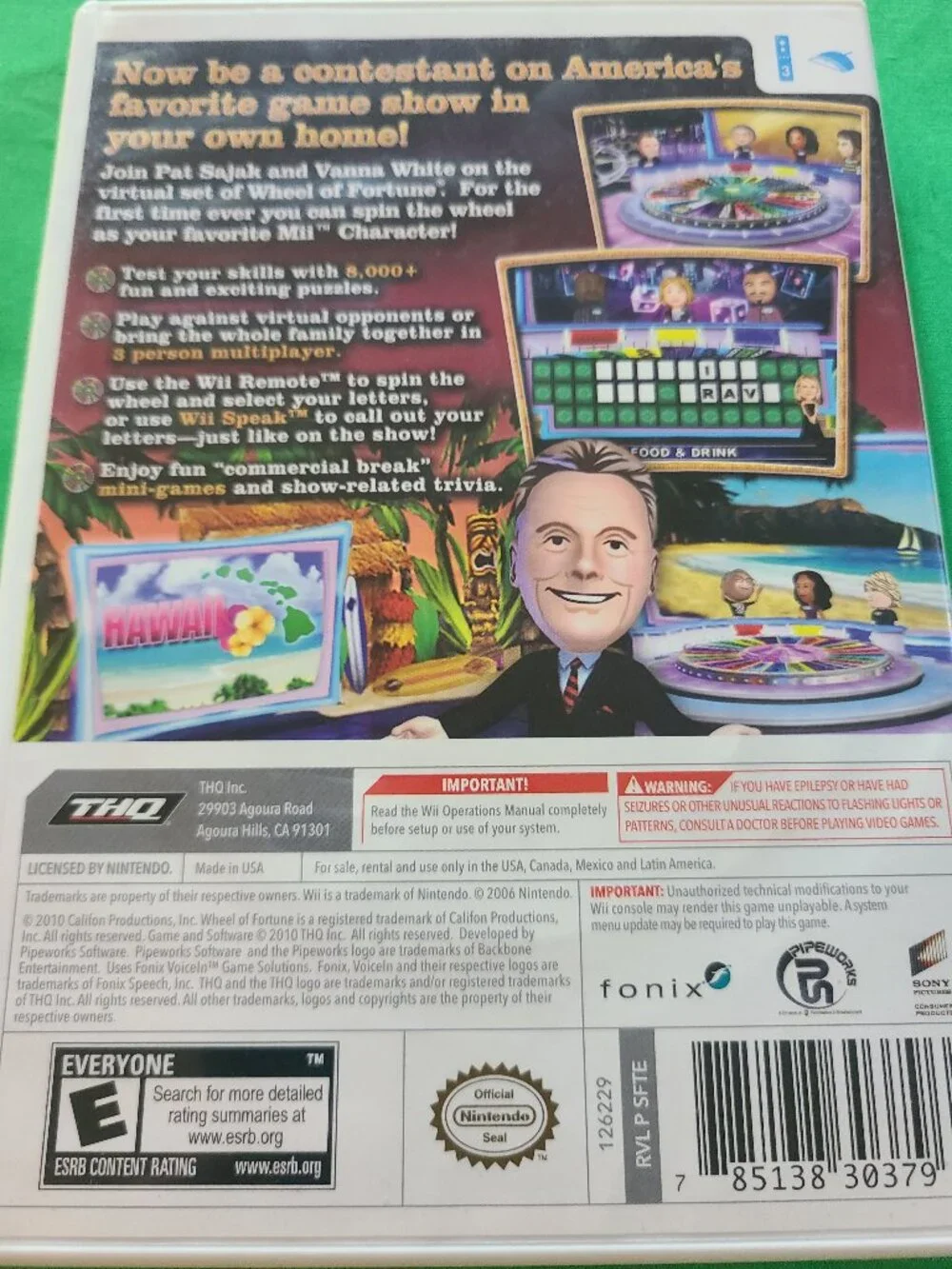 Wheel Of Fortune Nintendo Wii Game